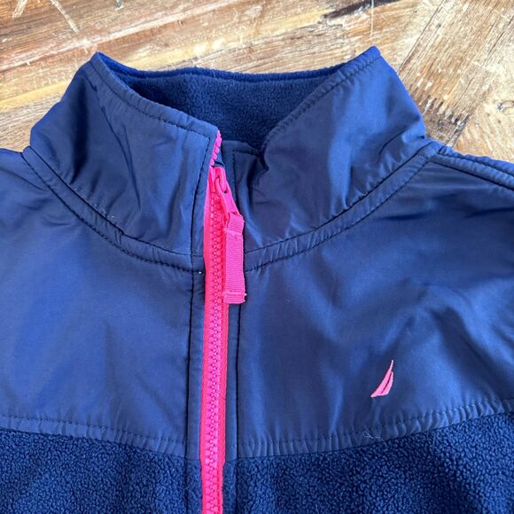 Girls Size Large (12-14) Nautica Fleece Jacket Blue and Pink - Picture 3 of 6